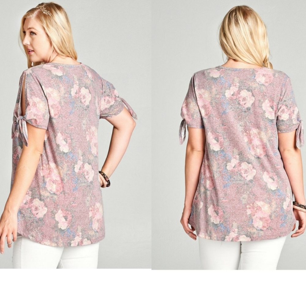 ❤️Host Pick❤️Plus Size Burgandy Floral print Top